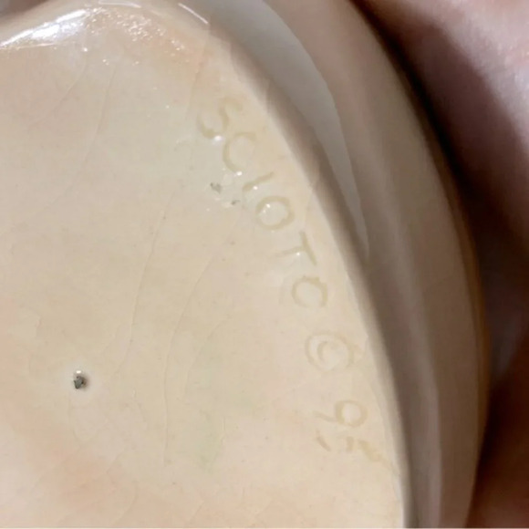 Vintage 1995 Peach Ceramic Cherub Angel Heads W Wings Trinket Dish With Lid - Picture 10 of 16